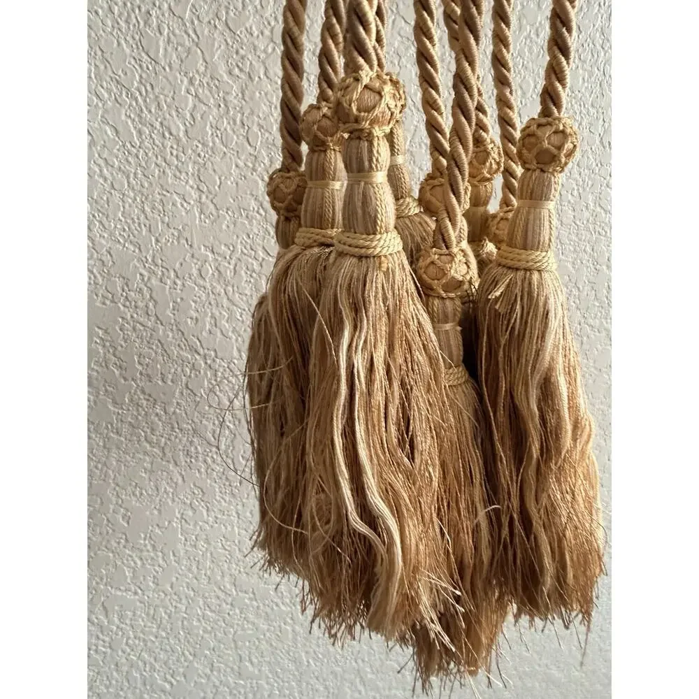 gold and beige rope tassel curtain tiebacks Set Of 5